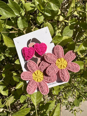 PINK FLOWER EARRINGS