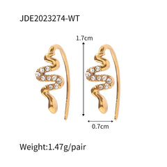 SNAKE DIAMOND PIERCED EARRINGS