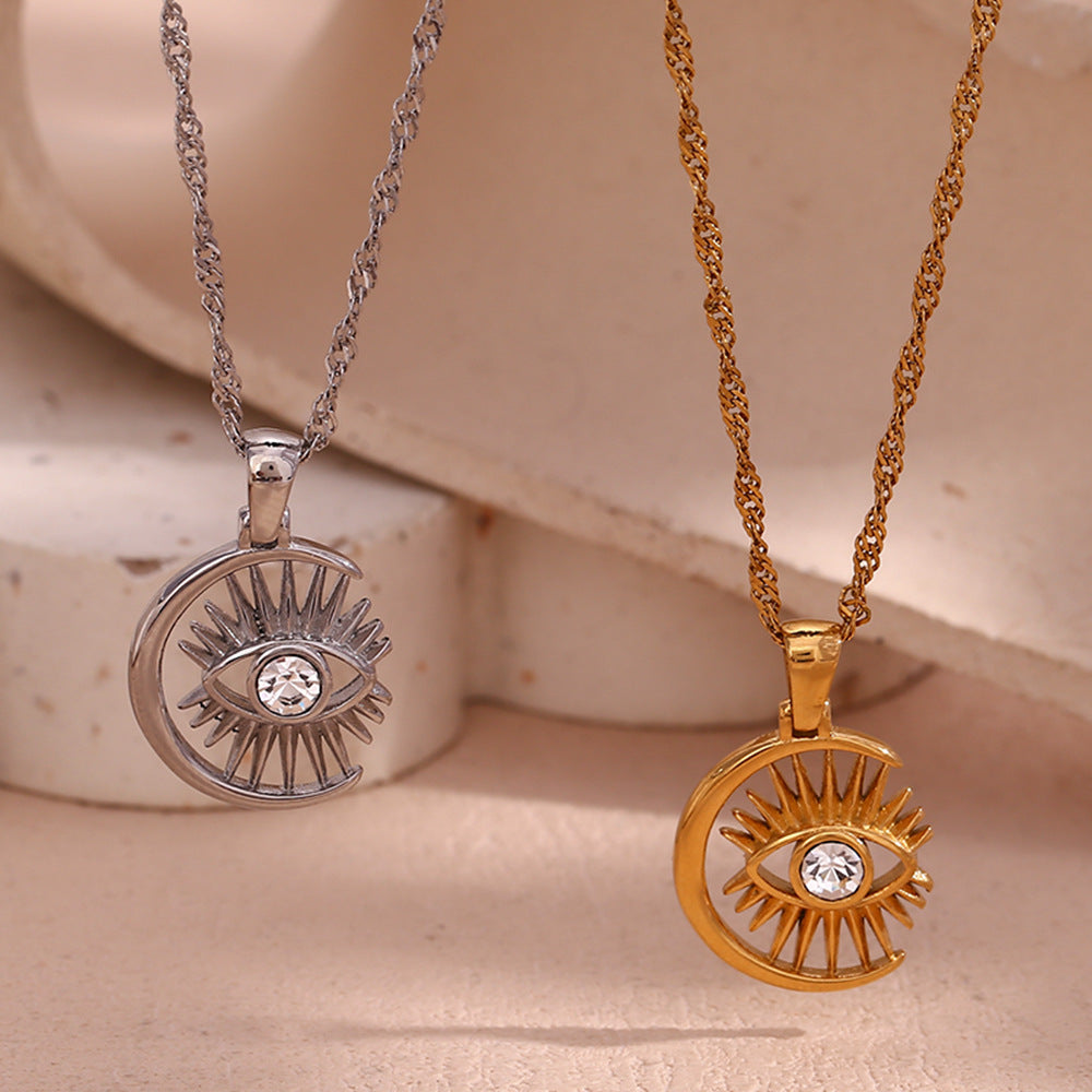 MOON EVIL EYE NECKLACE