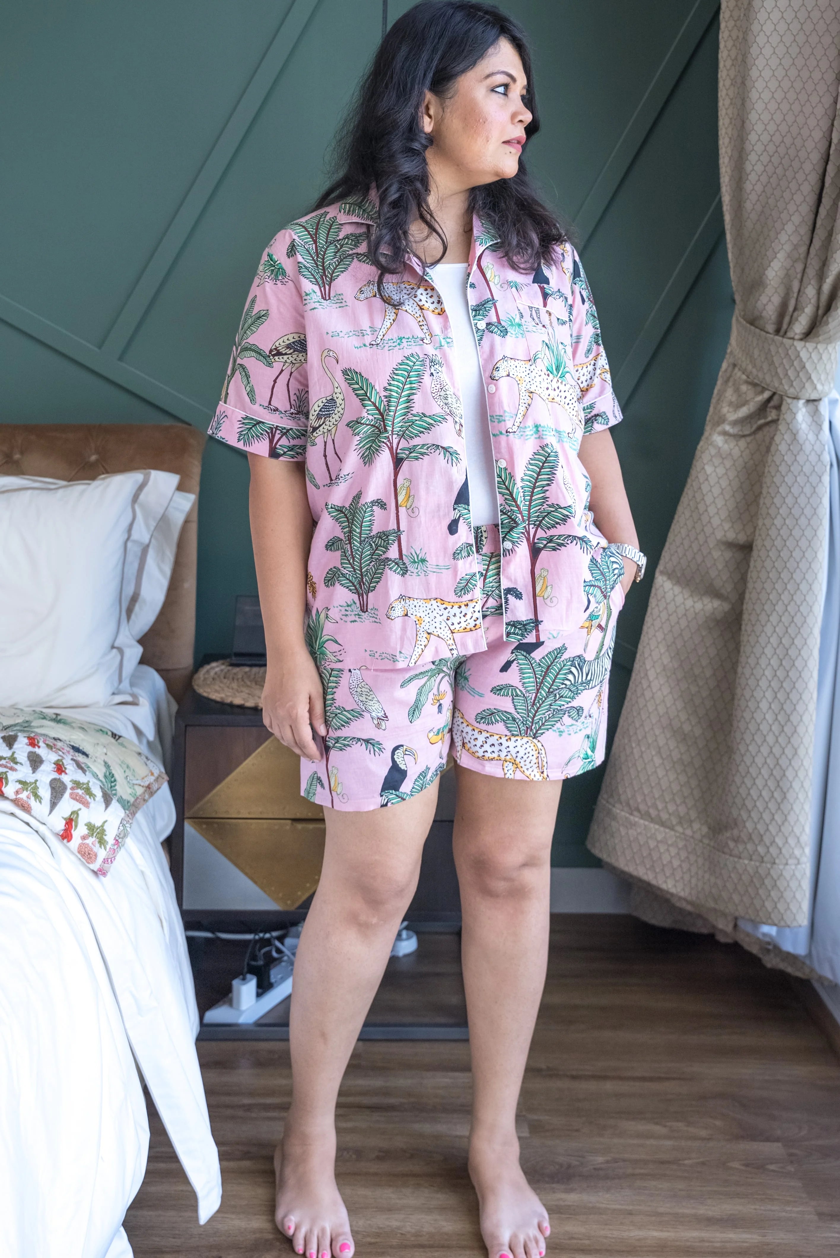 TROPICAL FLAMINGO FIESTA PAJAMA SET